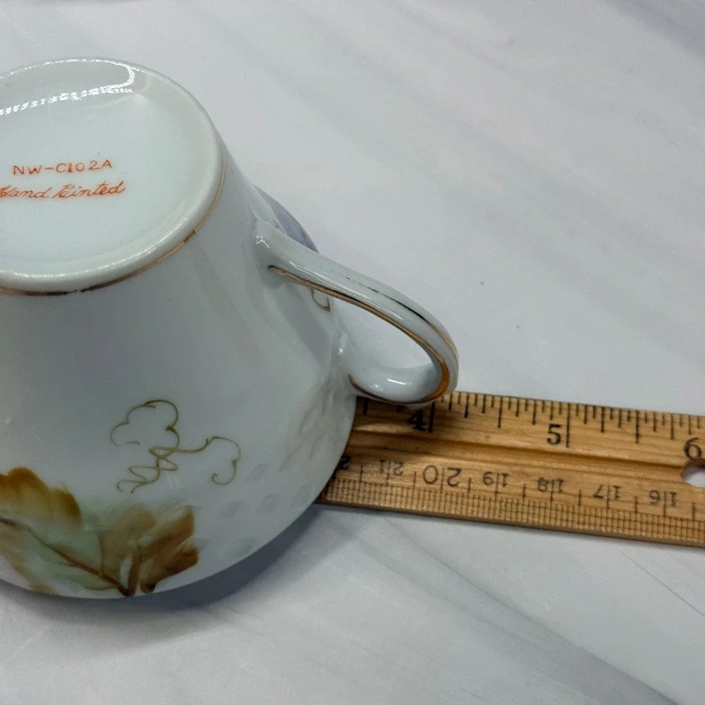 Hand Painted Porcelain Grape Tea Cup and Saucer Set NW-C102A Reticulated Lattice